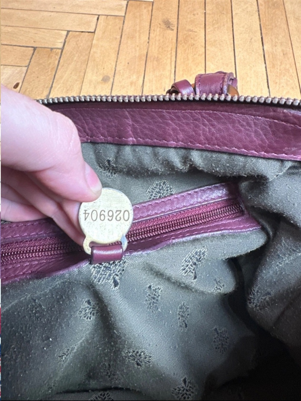 Mulberry Burgundy Leather Satchel with Tassel - Picture 11 of 13